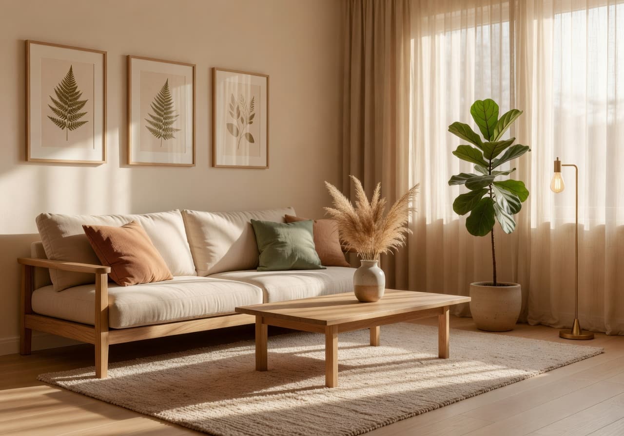 Beautifully redesigned living room with DecorAI